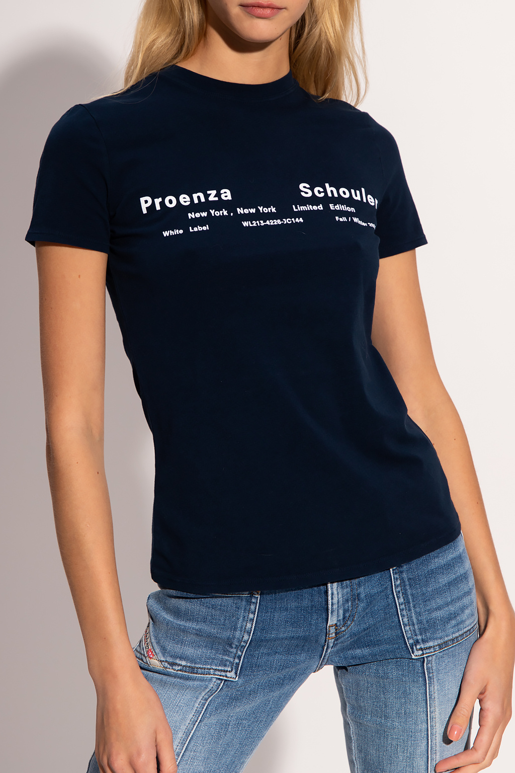 PROENZA SCHOULER 売れ筋商品|||プロエンザショラー Tシャツ トップス レディース T-shirts Yellow Proenza Schouler Kira T-Shirt in Eco Cotton Jersey - White